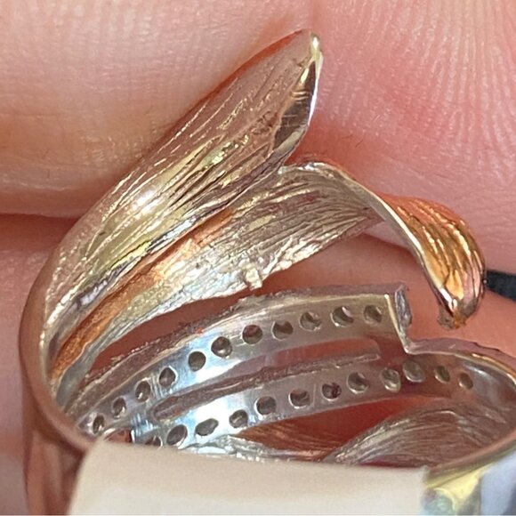 Wrap Ring Size 6.5 CZ or Glass Sterling Silver 925 Women Semi-Precious Stone - Picture 9 of 10